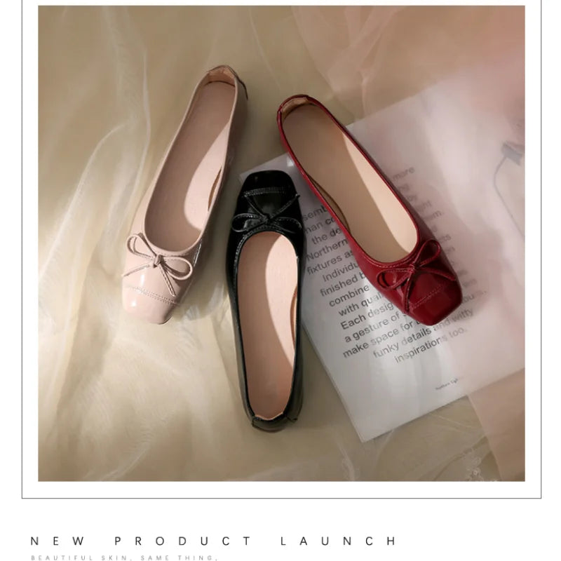 Flat Shoes Women Ballerinas Round Toe Bowtie Slip on Ballet Flats Lazy Loafers Moccasins Ladies Casual Flats Shoes 2024